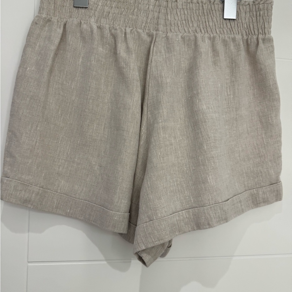 Reformation Tan High Waist Shorts
